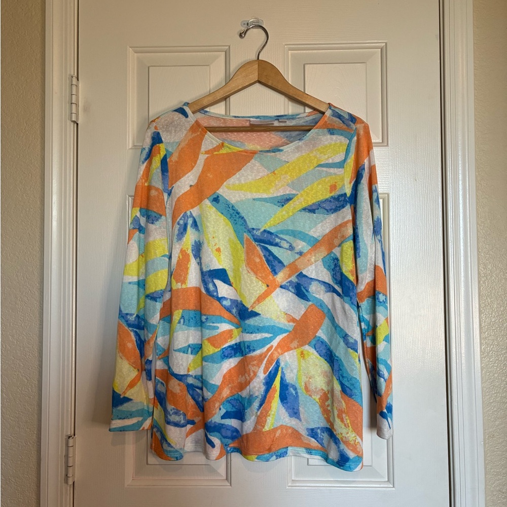 Belle by Kim Gravel Colorful Abstract Blouse